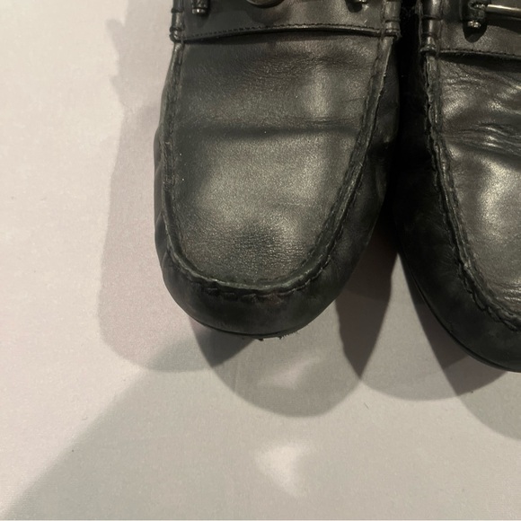 Coach Crosby Driver Turnlock Flat Shoe Black Leather Driving Loafer Mens 12 D - Picture 12 of 13